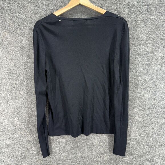 Joseph A. Cardigan Women M Medium Black Button Up V-Neck Long Sleeve Casual - Picture 2 of 6